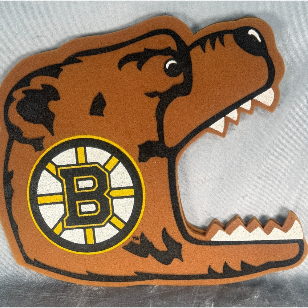 Boston Bruins Foam Bear Mascot Head Hat NHL Fan Costume Display 15"